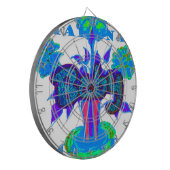 Soft Cyan Blue Blume Art: Eine Baby's Touch. Dartscheibe (Vorderseite Links)