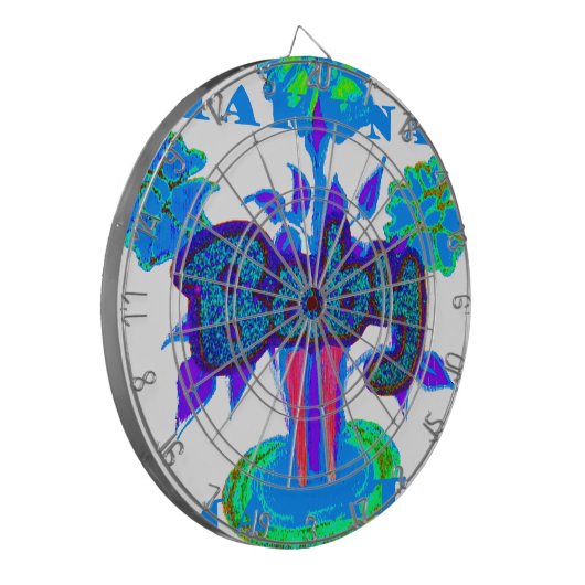 Soft Cyan Blue Blume Art: Eine Baby's Touch. Dartscheibe (Vorderseite Links)