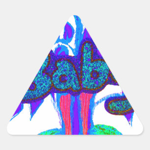 Soft Cyan Blue Blume Art: Eine Baby's Touch. Dreieckiger Aufkleber