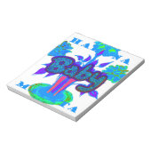 Soft Cyan Blue Blume Art: Eine Baby's Touch. Notizblock (Rotiert)