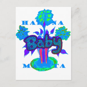 Soft Cyan Blue Blume Art: Eine Baby's Touch. Postkarte