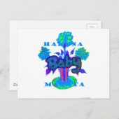 Soft Cyan Blue Blume Art: Eine Baby's Touch. Postkarte (Vorne/Hinten)