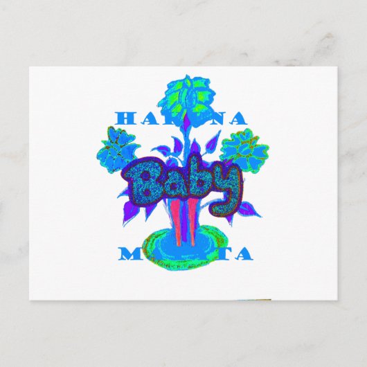 Soft Cyan Blue Blume Art: Eine Baby's Touch. Postkarte (Vorderseite)