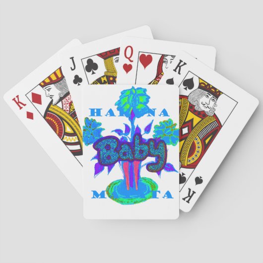 Soft Cyan Blue Blume Art: Eine Baby's Touch. Spielkarten (Rückseite)