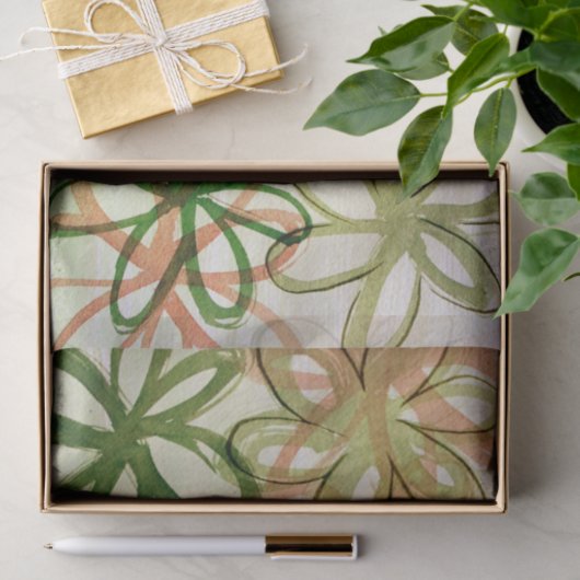 Soft Daisies Spring Daisy Abstrakte Blume Seidenpapier (Geschenk)