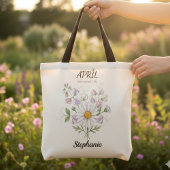 Soft Daisy Birth Flower – Personalized April Gift Tasche