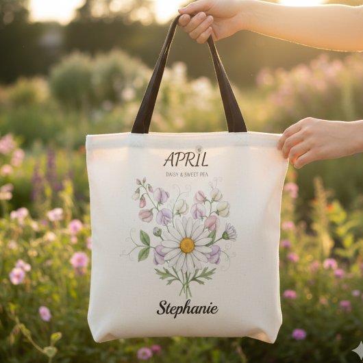 Soft Daisy Birth Flower – Personalized April Gift Tasche