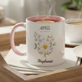 Soft Daisy Birth Flower – Personalized April Gift Tasse