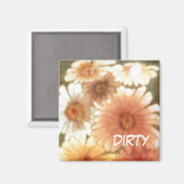 "Soft Daisy" Dirty Dishwasher Status Floral Magnet (Vorderseite/Rückseite)