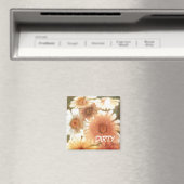 "Soft Daisy" Dirty Dishwasher Status Floral Magnet (In Situ (Geschirrspüler))