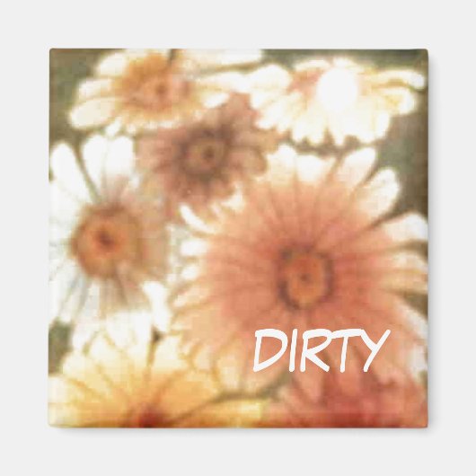 "Soft Daisy" Dirty Dishwasher Status Floral Magnet (Vorne)