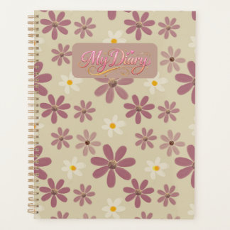 Soft Daisy Floral Pattern in Mauve & Cream Romanti Planer