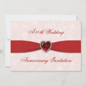 Soft Damask 40th Wedding Anniversary 12x18 Einladu Einladung (Vorderseite)