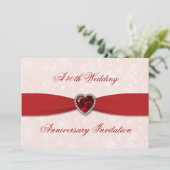 Soft Damask 40th Wedding Anniversary 12x18 Einladu Einladung (Stehend Vorderseite)