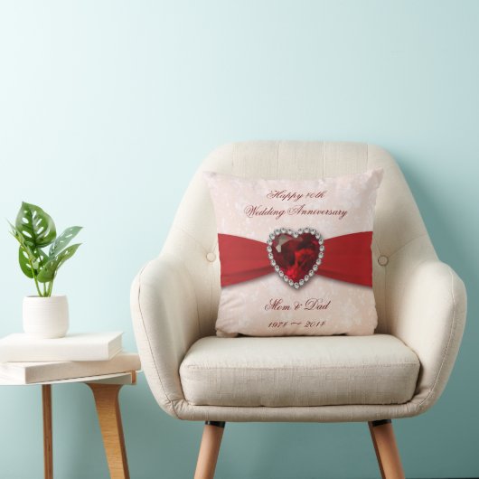 Soft Damask 40th Wedding Anniversary Kissen (Stuhl )