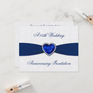 Soft Damask 45. Hochzeitstag Einladung