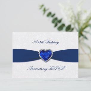Soft Damask 45. Hochzeitstag UAWG RSVP Karte