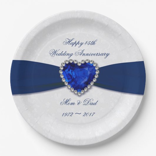 Soft Damask 45-Jährige Teller zum Hochzeitstag (Vorderseite)