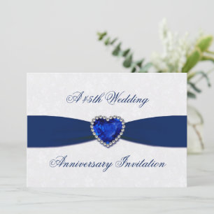 Soft Damast 45. Hochzeitstag Einladung 5x7