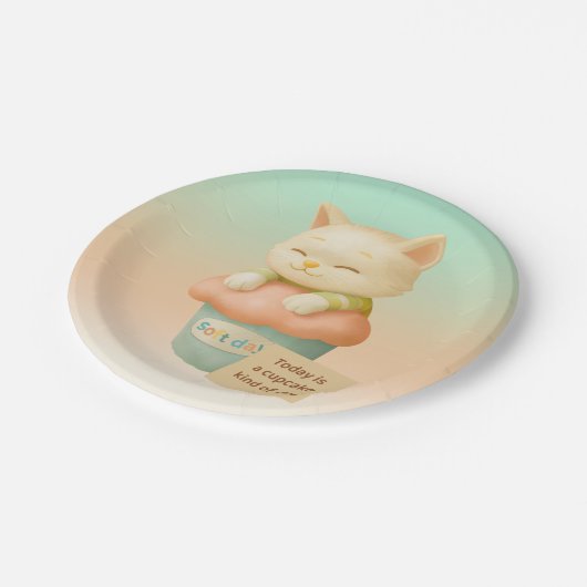 Soft Day: Today is a Cupcake Kind of Day Art Pappteller (Schrägansicht)