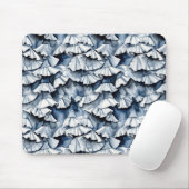 Soft Denim Blue Watercolor Ruffles Mousepad (Mit Mouse)