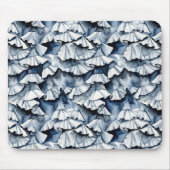 Soft Denim Blue Watercolor Ruffles Mousepad (Vorne)