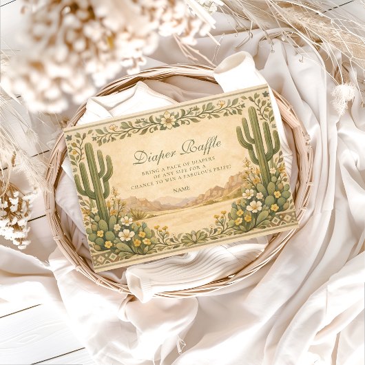 Soft Desert Wildflowers Diaper-Raffle  Begleitkarte