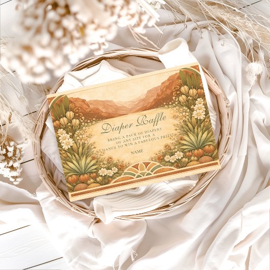 Soft Desert Wildflowers Diaper-Raffle Begleitkarte