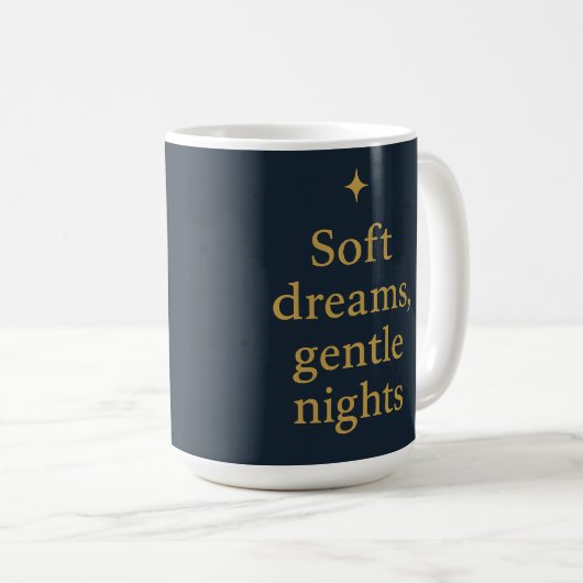 Soft Dreams, Gentle Nights – Minimalist Night Kaffeetasse (VorderseiteRechts)
