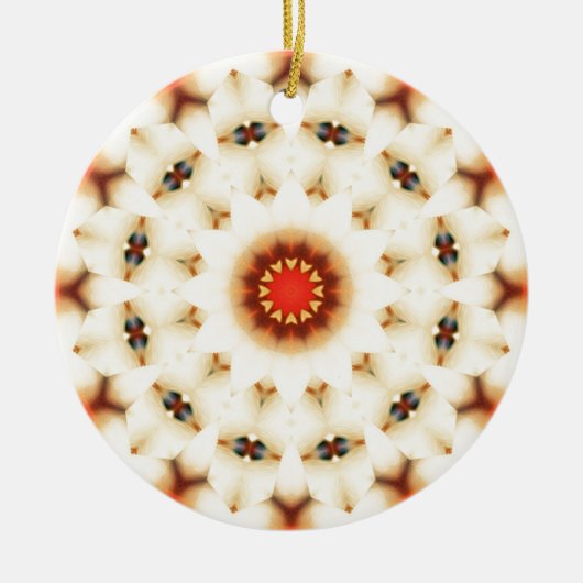 Soft Dreamy Cream Floral Muster Keramik Ornament (Vorne)