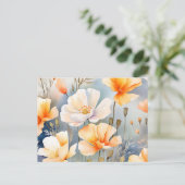 Soft Dreamy Hintergrund mit Mohnblumen-Blume Postkarte (Stehend Vorderseite)