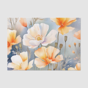 Soft Dreamy Hintergrund mit Mohnblumen-Blume Seidenpapier