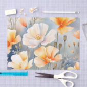 Soft Dreamy Hintergrund mit Mohnblumen-Blume Seidenpapier (Handwerk)