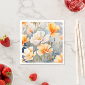 Soft Dreamy Hintergrund mit Mohnblumen-Blume Serviette (Beispiel)
