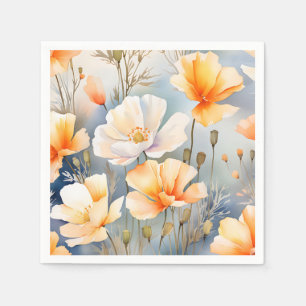 Soft Dreamy Hintergrund mit Mohnblumen-Blume Serviette