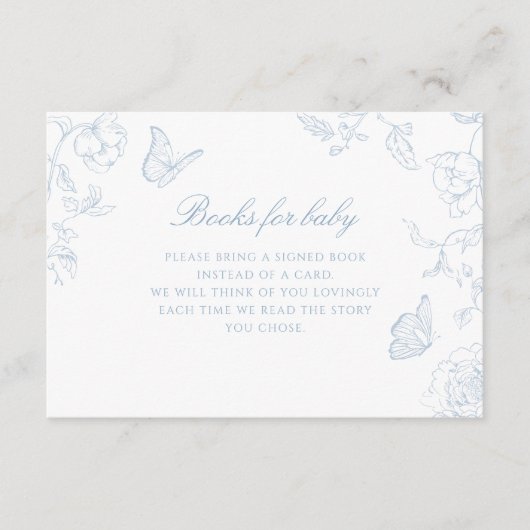 Soft Dusty Blue Chinoiserie Bücher für Baby Begleitkarte (Vorderseite)