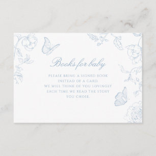 Soft Dusty Blue Chinoiserie Bücher für Baby Begleitkarte