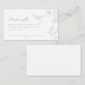 Soft Dusty Blue Chinoiserie Diaper Raffle Begleitkarte (Vorne/Hinten)