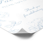 Soft Dusty Blue Chinoiserie Favoriten Poster (Ecke)