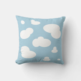 Soft Dusty Blue Cloud Print Square Throw Kissen