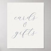 Soft Dusty Blue Wedding Cards and Gifts Sign Poster (Vorne)