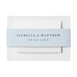 Soft Dusty Blue Wedding Einladungsbanderole