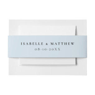 Soft Dusty Blue Wedding Einladungsbanderole
