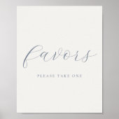 Soft Dusty Blue Wedding Favors Sign Poster (Vorne)