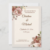 Soft Dusty Rose Floral Wedding Invitation Einladung (Vorderseite)