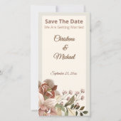 Soft Dusty Rose Floral Wedding Save The Date (Vorderseite)