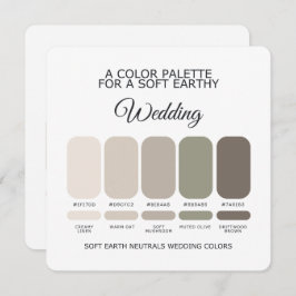Soft Earth Wedding Color Palette Card Einladung