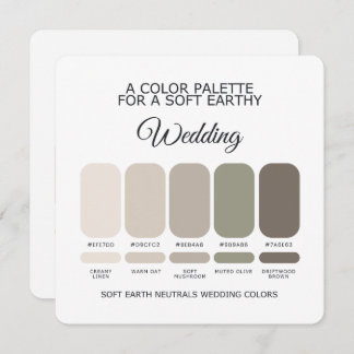 Soft Earth Wedding Color Palette Card Einladung