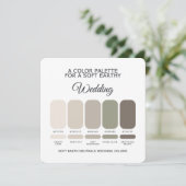 Soft Earth Wedding Color Palette Card Einladung (Stehend Vorderseite)