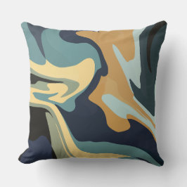 Soft Earthy Swirls in Calm Tones Kissen